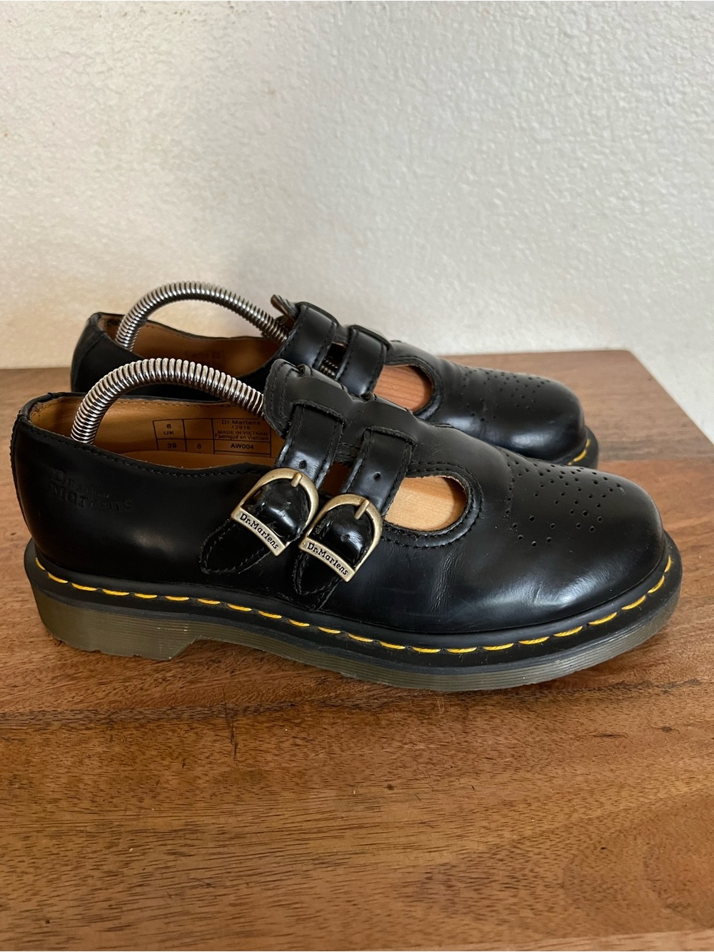 Dr. Martens 12916 Mary Jane Black Leather Shoes Women Size Size 8